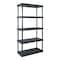 Gracious Living Plastic Shelving Unit, 36 in W x 72 in H x 18 in D, 5 Shelves, Black 91086-1C - alternate 1